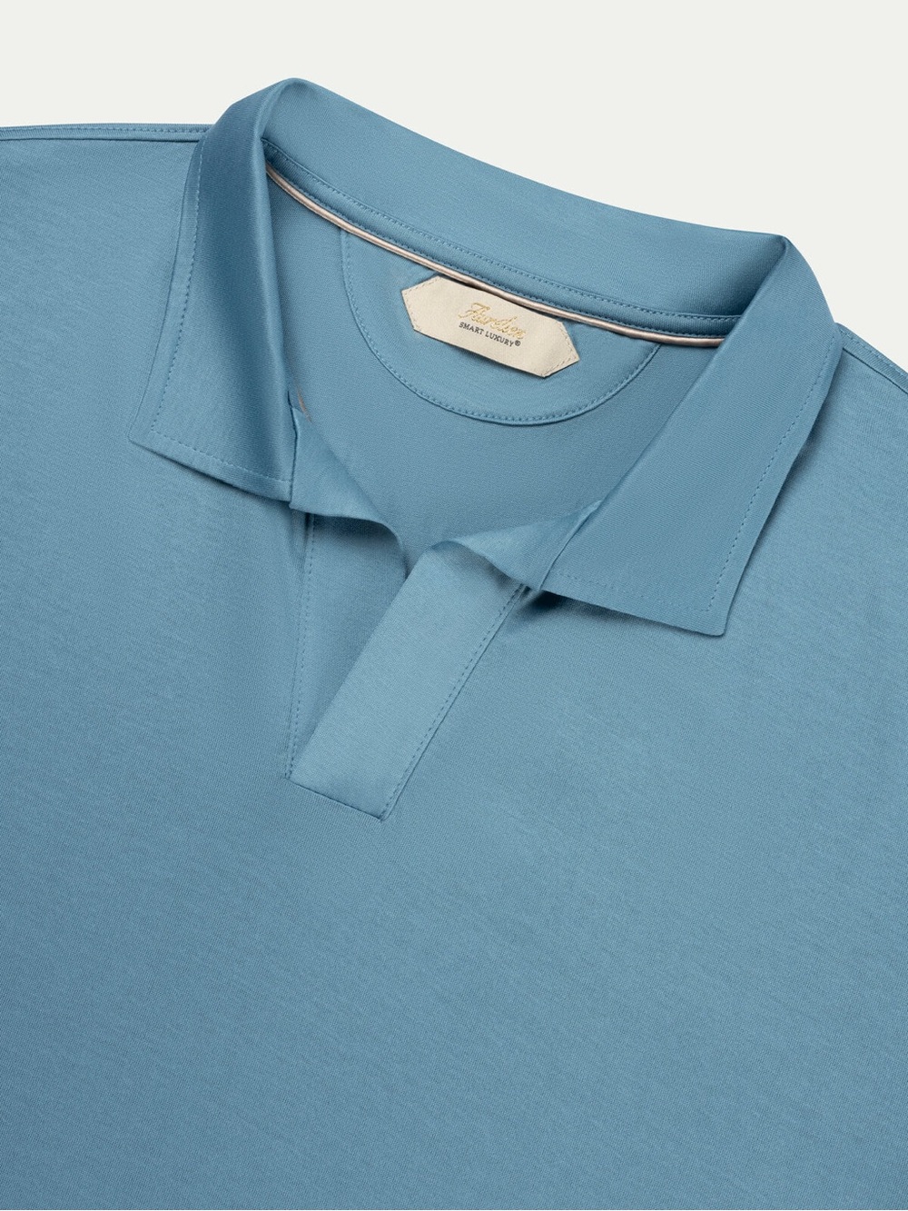 Aurelien buttonless Polo Shirt in Light Blue size XL